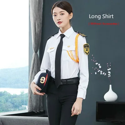 Only Long Shirt Женская Высококачественная деловая офисная рубашка с отложным воротником, приталенная униформа для охранников, женские наборы костюмов с подарками, верхняя одежда - Цвет: Only Long Shirt
