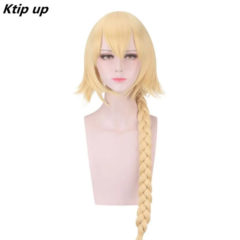 

Ktip Up Light Golden Long Synthetic Hair Braid Fate/Apocrypha Ruler Joan of Arc Cosplay Wig Halloween Party Wigs Hair Cosplay