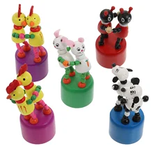 Figurines d'animaux en bois, 5 pièces, marionnettes à doigts, jouets de danse