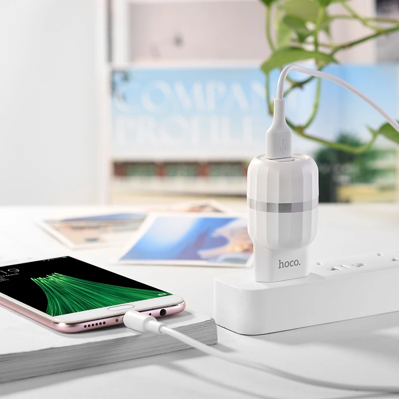 HOCO C41A 10 шт./лот 5 в 2.4A USB зарядное устройство для iPhone 11 Xs Max ЕС вилка настенное зарядное устройство адаптер для samsung Xiaomi huawei