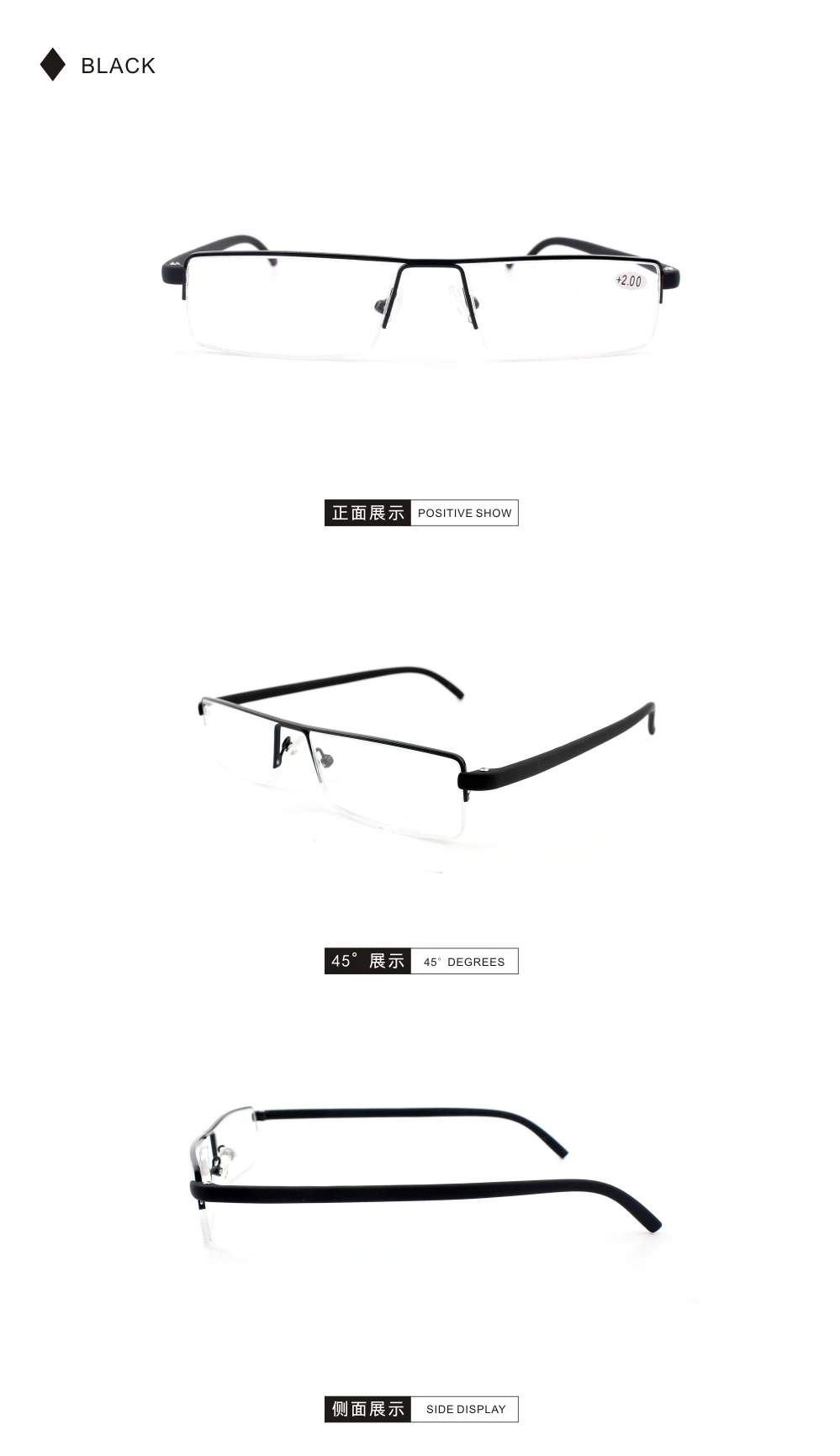 Rolipop TR90 Lesebrille Herren Halbrand Damen Dioptrien Unzerbrechliche Lupe Brillen Legierung – Detail 10