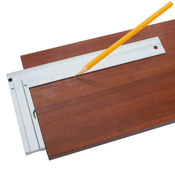 

Aluminum Alloy Square Ruler Level Bladder Woodworking Edge Measuring Scale Line Scriber Saw Guide