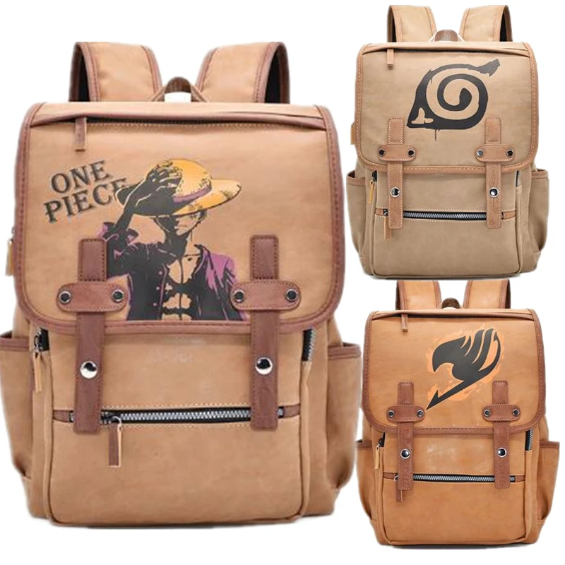 Аниме one piece Monkey · D · Luffy Наруто Рюкзак Сумка водонепроницаемая искусственная кожа Школьные сумки для мальчиков девочек детская книга школьная дорожная сумка подарок