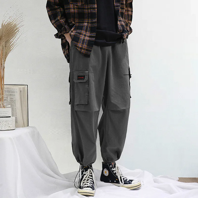 Для мужчин для активного отдыха и развлечений эластичная манжета грузовой Штаны Печать Хлопок Повседневное штаны Свободные Брюки для активного отдыха с эластичной резинкой в стиле «хип-хоп» и детей постарше мягкие тренировочные Штаны