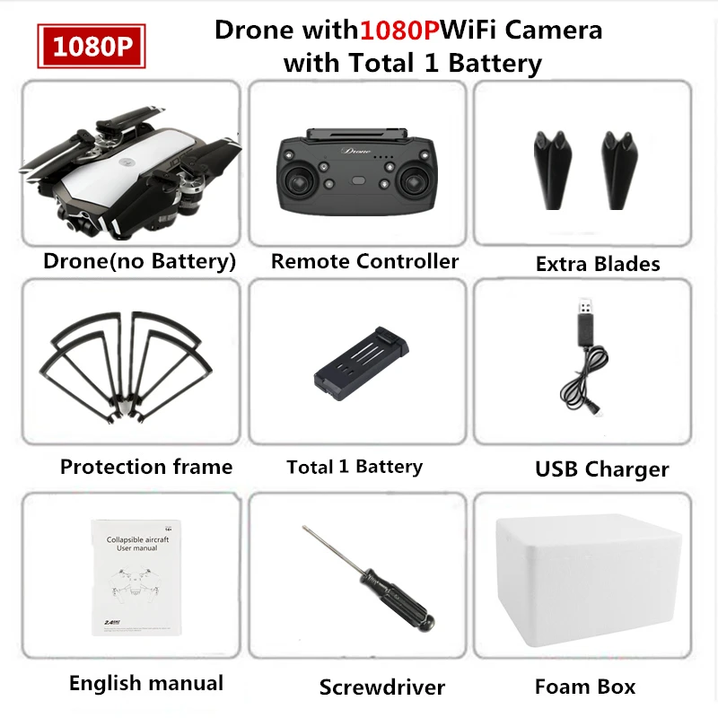 5MP Foam Box W1 Радиоуправляемый вертолет JDRC JD-20S PRO Дроны с 2,4G WiFi FPV 1080P HD камера Квадрокоптер 18 минут время полета складной Радиоуправляемый мини-Дрон - Цвет: 5MP Foam Box W1
