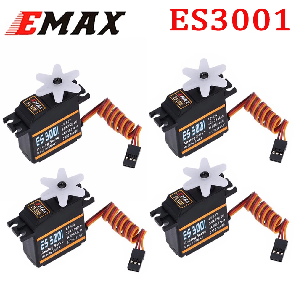 

Сервопривод EMAX ES3001 Стандартный 43g для радиоуправляемого вертолета, лодки, самолета, 4 шт.