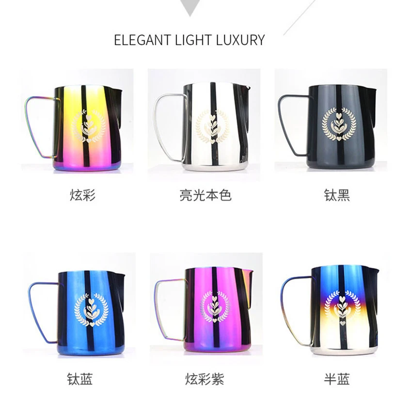 Beste 350 600ml Rvs Opschuimen Werper Pull Bloem Cup Latte Melkkan Koffie Melk Mok Frother Melk Schuimende tool Coffeware