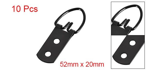 Uxcell 10/30 шт кольцо в виде буквы D рисунок Вешалки 42x16-90x22mm Бронзовый/серебристый/Золотой/Черный Ассортимент Набор для фото висит решения - Цвет: Black 52x20mm 10pcs