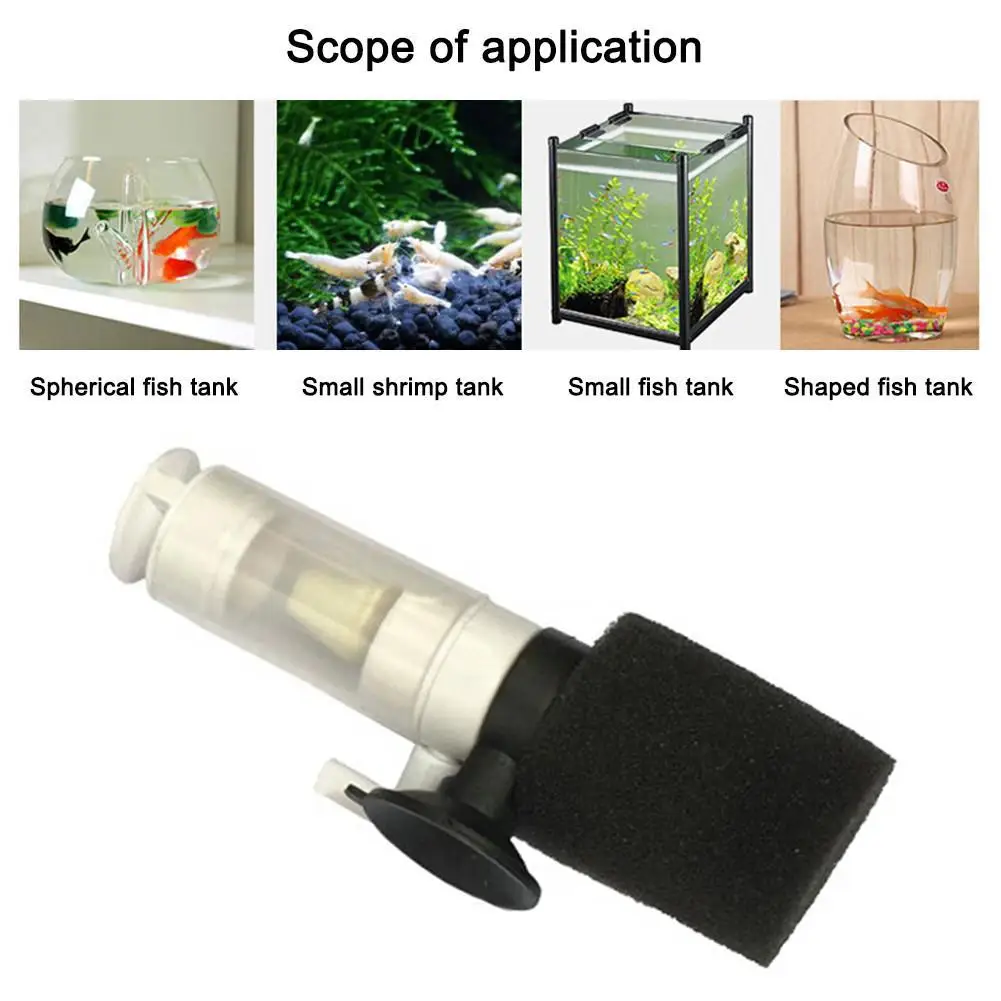 

Home Fish Tank Filter Aquarium Ultra Silent Mini Water Pneumatic Filter for Small Fish Tanks Aquarium Accessories