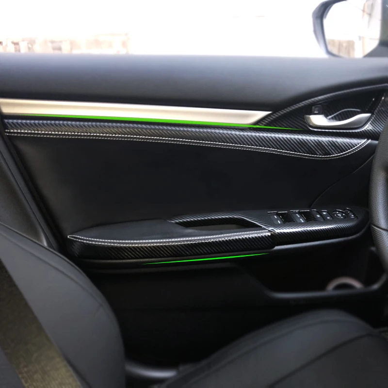 Для Honda Civic 10th Gen 2016 2017 4 шт дверь подлокотник панель микрофибра кожаный чехол