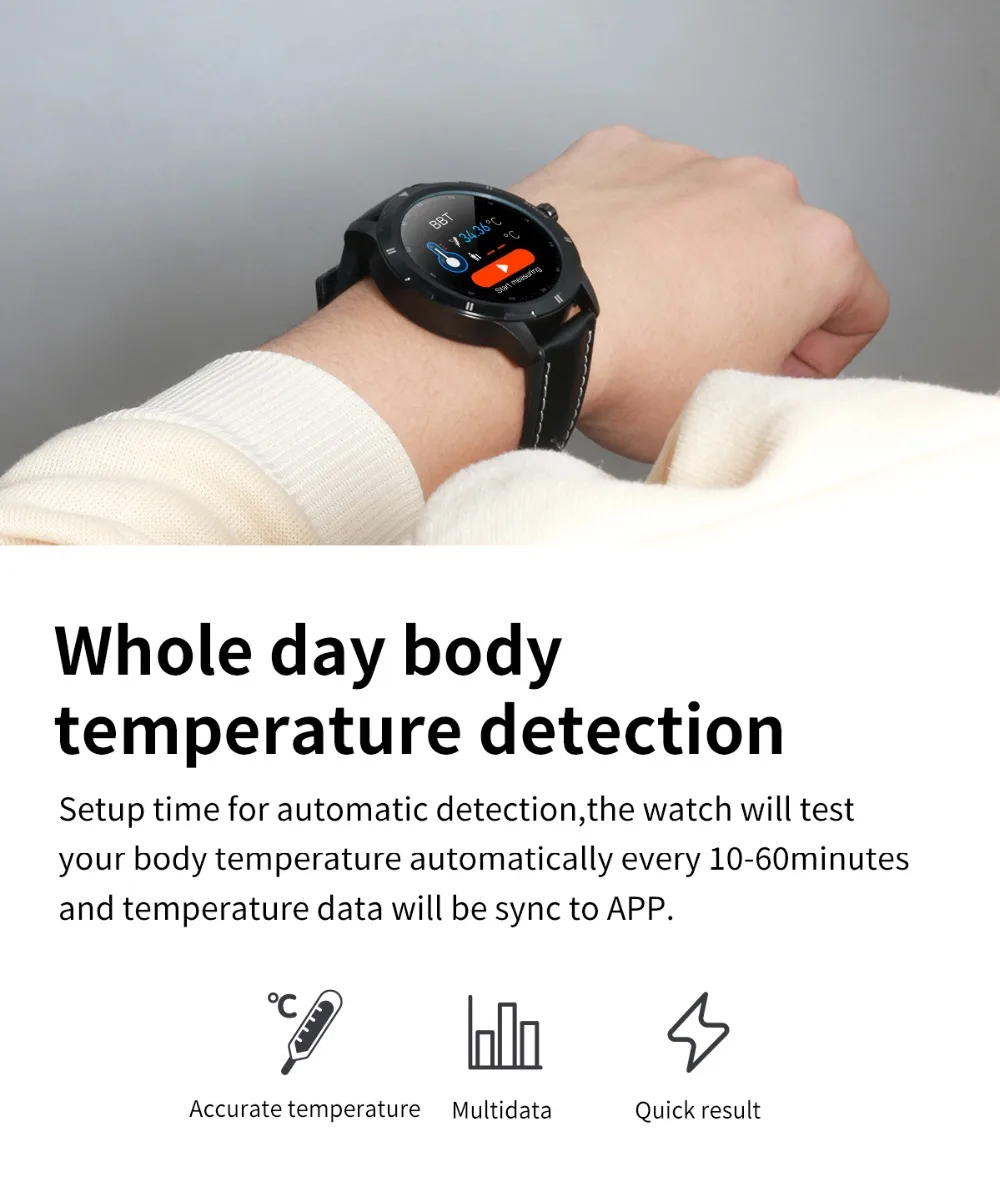 2020 K15 Smart Watch Men New Rolling menu fitness sports tracker Temperature smarthwatch Changable Strap For Android IOS Phone (6)