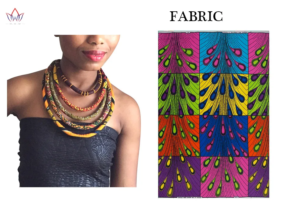 Африканское восковое цветное ожерелье, Анкара, ожерелье с узлом, Африканский принт, ткань, ювелирные изделия для женщин, WYA086 - Окраска металла: 1