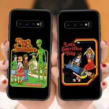 Чехол для телефона samsung Galaxy S10 Lite S10 Plus S7 S8 S9 Plus Note9 Забавный винтажный мягкий чехол на Хэллоуин с Сатаной