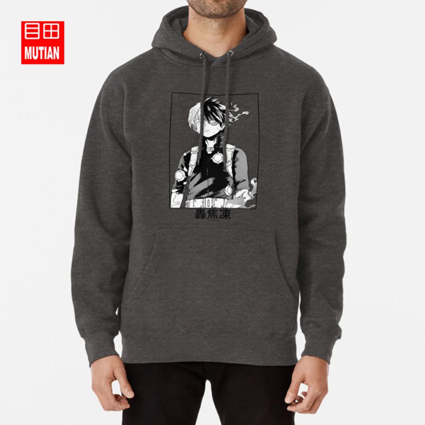 Todoroki Shōto толстовки todoroki shto to shouto shoto bnha boku no hero Academy my - Цвет: darkgrey-hoodie