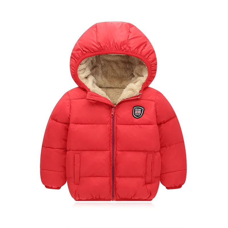 Bibicola/верхняя одежда для детей; парки; пальто; зимние куртки для маленьких мальчиков и девочек; пальто для младенцев; теплая детская парка; плотная детская одежда с капюшоном - Цвет: red2