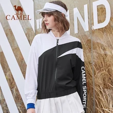 CAMEL Женская спортивная куртка ветровка для бега Повседневная бейсбольная верхняя одежда быстросохнущая свободная зимняя ветрозащитная
