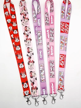 

New 10 pcs/20 pcs/50 pcs cartoon mixed Minnie Daisy Key Chains Neck Strap Keys Camera ID Card Lanyard Z2
