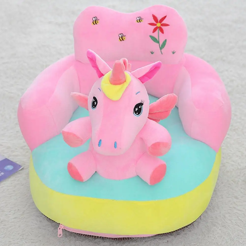Funda de sofá con dibujos animados para bebé, funda para silla de bebé, aprender a sentarse, alimentación, sin algodón