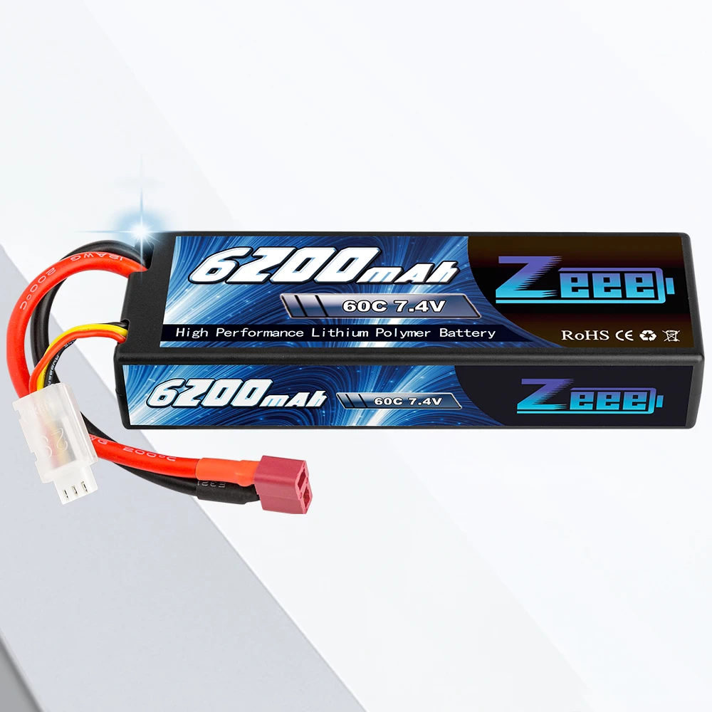 1/2units Zeee 7.4V 60C 6200mAh Lipo Battery, Zeee 7.4V 60C 6200mAh 2s Lipo battery specially designed for