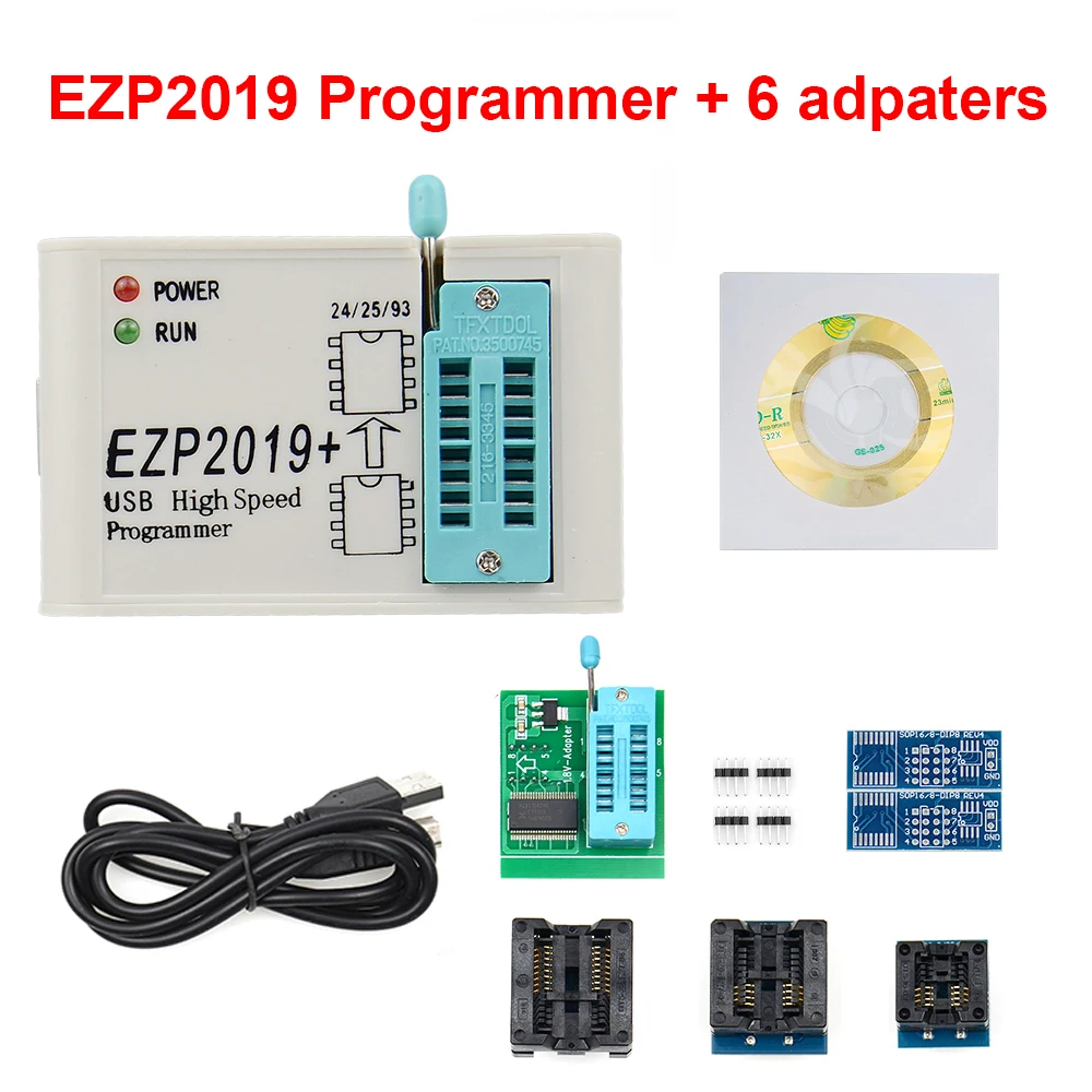 best car battery charger ezp 2019 support WIN7&8 64bit NEW EZP2019 high-speed USB SPI Programmer 24 25 93 EEPROM 25 flash bios chip EZP2019 12 adapter auto battery charger Code Readers & Scanning Tools