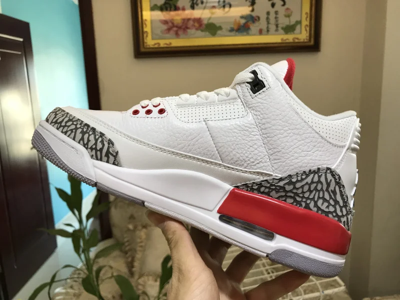 Мужские кроссовки Jordan 3 с высоким берцем в стиле ретро, баскетбольные кроссовки Aj3, белые и красные кроссовки с детонацией Jordan 3 QS Katrina 136064-116