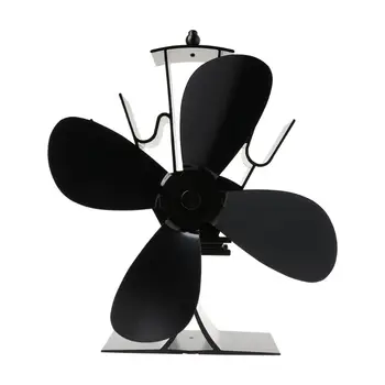 

Home Silent Stove Fan with 4 Blades Heat Powered Electrical Fan for Fireplace