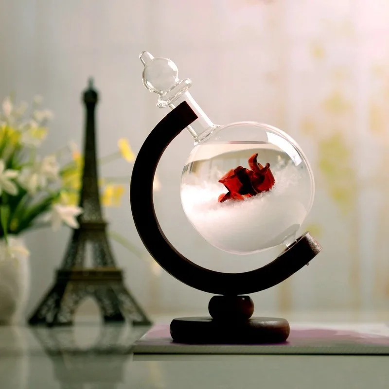 Storm Glass Bottle Creative Globe-Shaped Desktop Weather Station Weather Predictor Transparent Ball Storm Glass Home Decor Storm Glass Bottle Creative Globe-Shaped Desktop Weather Station Weather Predictor Transparent Ball Storm Glass Home Decor