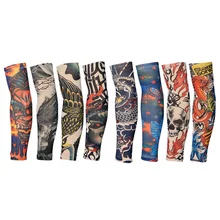 Модный нейлоновый с имитацией татуировки теплый рукав унисекс УФ Защита наружная Временная подделка рукав с татуировками теплый рукав