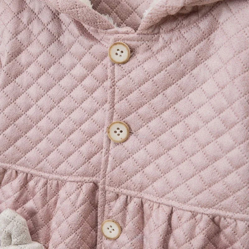 Детское пальто, зимняя одежда для маленьких девочек из плотного бархата с цветными карманами в стиле пэчворк, толстовка с капюшоном и рисунком, верхняя одежда, куртка, одежда