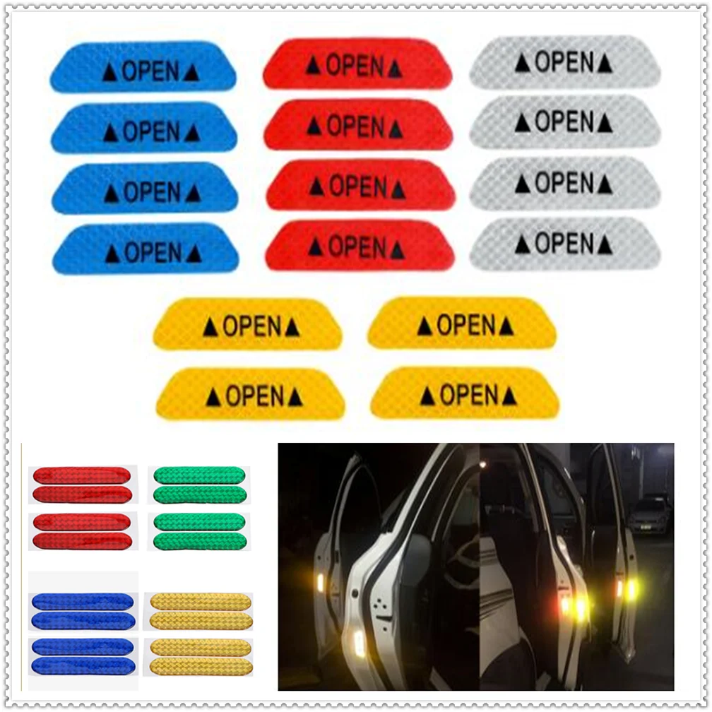 

Car Door Open Reflective Tape Warning Mark Night Safety Sticker for Toyota V Hilux Land Cruiser Avanza Carina Celica Corona