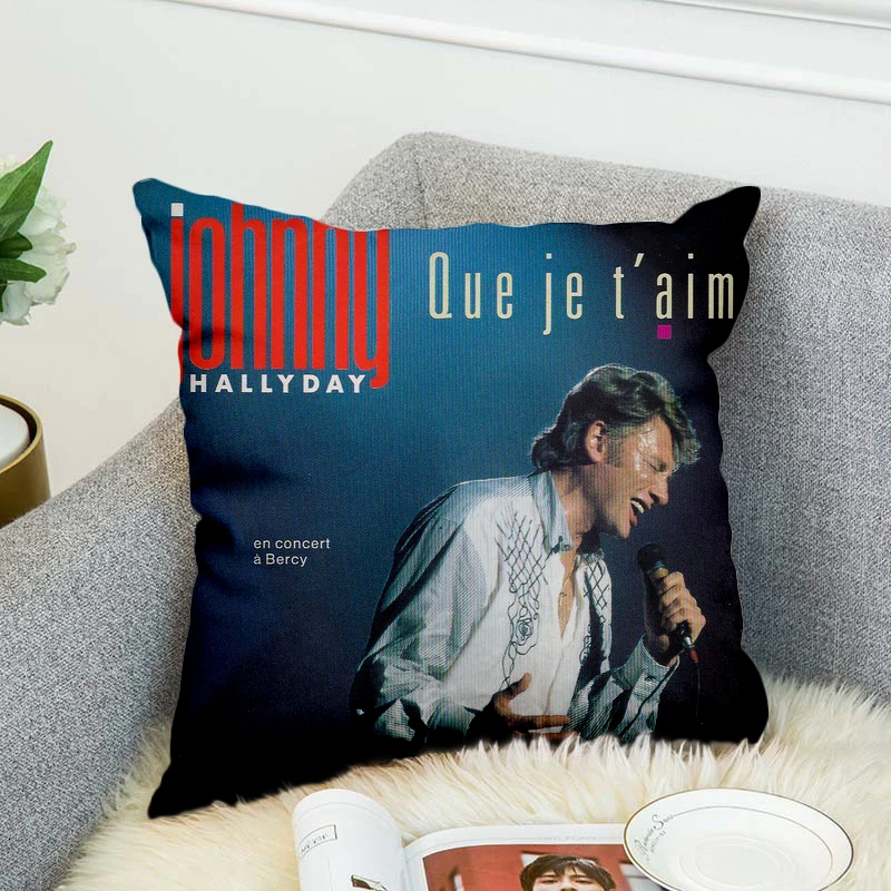 

johnny hallyday Pillow Case Polyester Decorative Pillowcases Throw Pillow Cover style-5