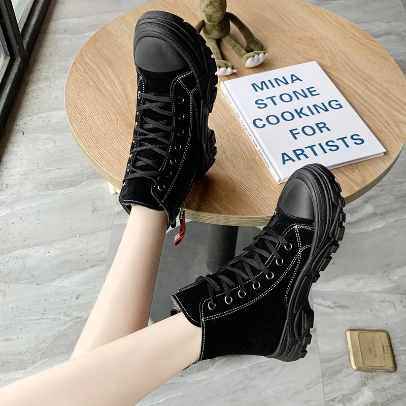 

Martin Boots Women's 2019 Autumn & Winter New Style Korean-style Boots Autumn Versatile plus Velvet Casual Small British Style W