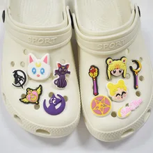 Jolie fille guerrier, ornement de chaussures, accessoires de boucle de chaussures de dessin animé, trou de boucle, accessoires de décoration supérieure, nouvelle collection