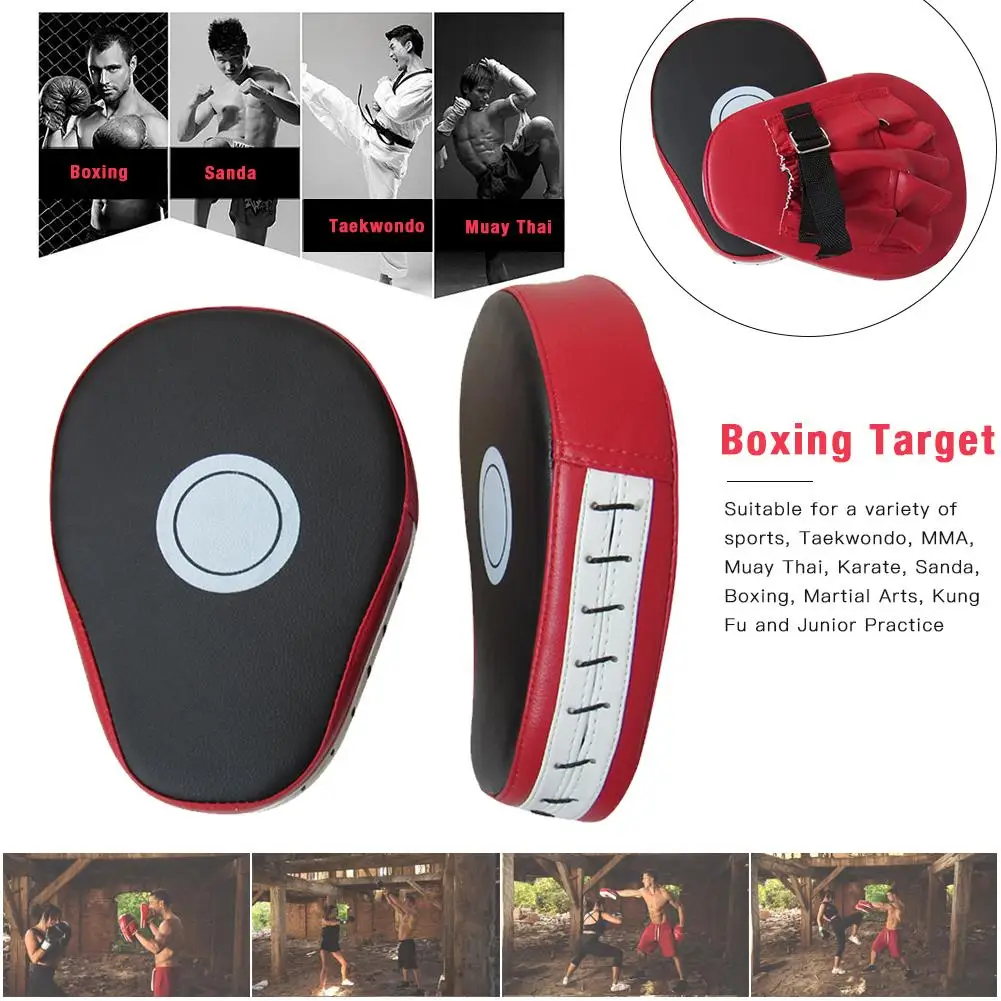 Curved Boxing Punching Mitts Boxing Pads PU Leather Muay Thai Martial Art Kickboxing Punch Target Focus Shield Mitts