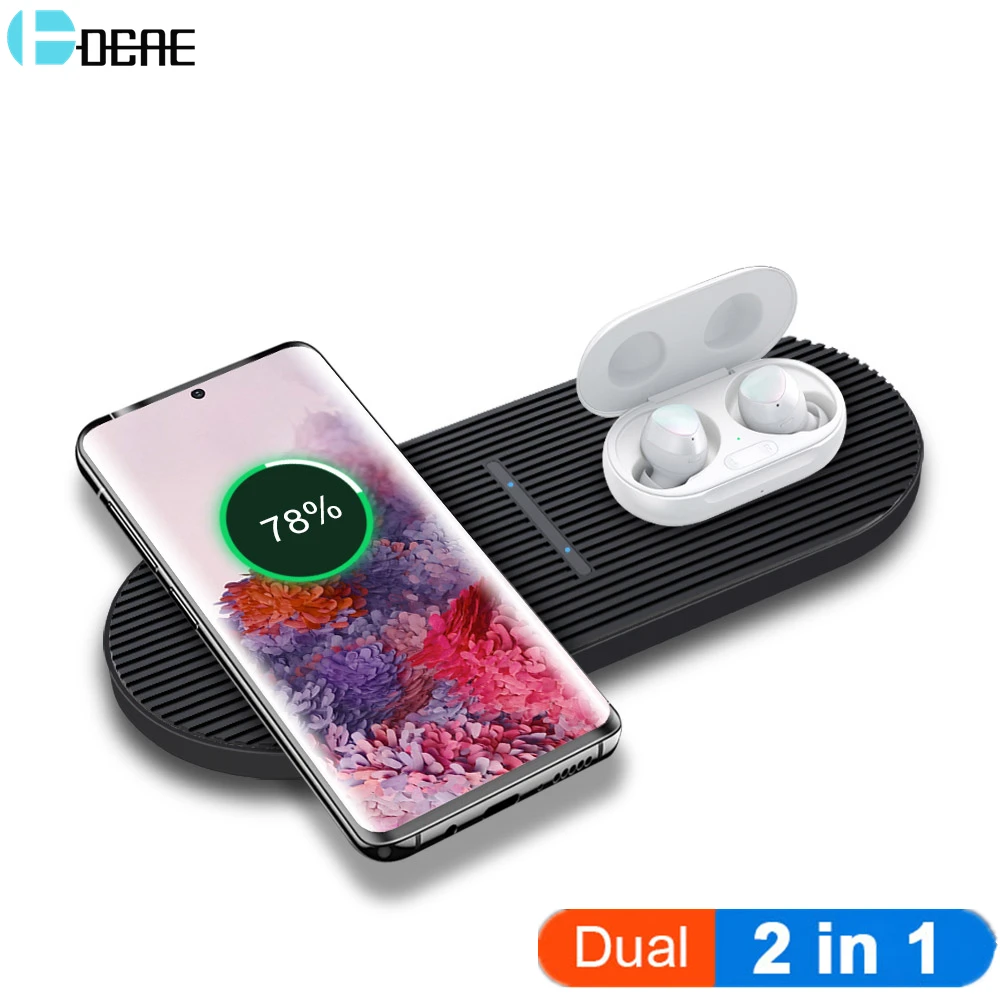 Беспроводное зарядное устройство 2 в 1 20 Вт для iPhone 11 XS XR X 8 AirPods Pro Dual Qi быстрая