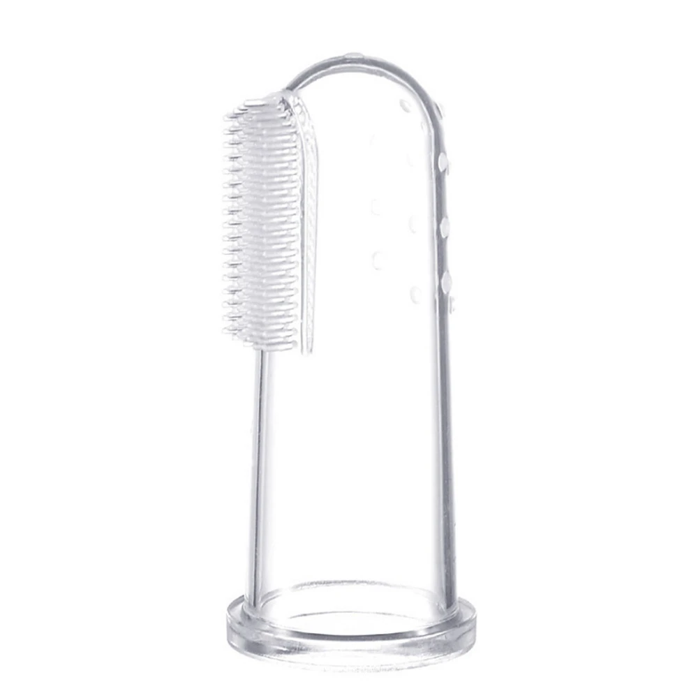 

Infant Baby Kids Silicone Finger-cot Toothbrush Tongue Cleaning Brush with Storage Box - Random Color