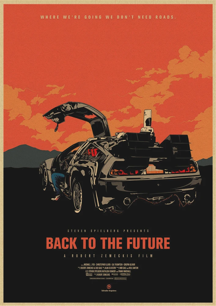 Classic Sci-fi Movie Back to The Future Retro Kraft Poster Wall Sticker Home Bar Art Posters Decor