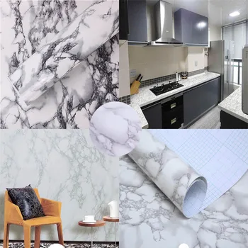 

SUNICE PVC Material Classic Marble Decorative Film Wallpaper Waterproof Stickers protection Table Anti-scratch 1.22*20m Anti-oil