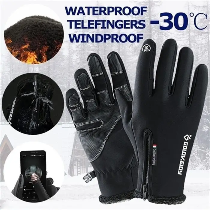 Ветрозащитные водонепроницаемые Зимние перчатки для занятий спортом на открытом воздухе черные, серые, коричневые перчатки для езды на велосипеде с сенсорным экраном