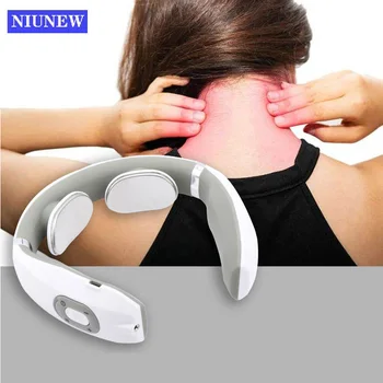 

Neck Massager Cervical Traction Collar Therapy Pain Relief Electric Pulse Stimulator Guasha Acupuncture Cupping Patting Massage