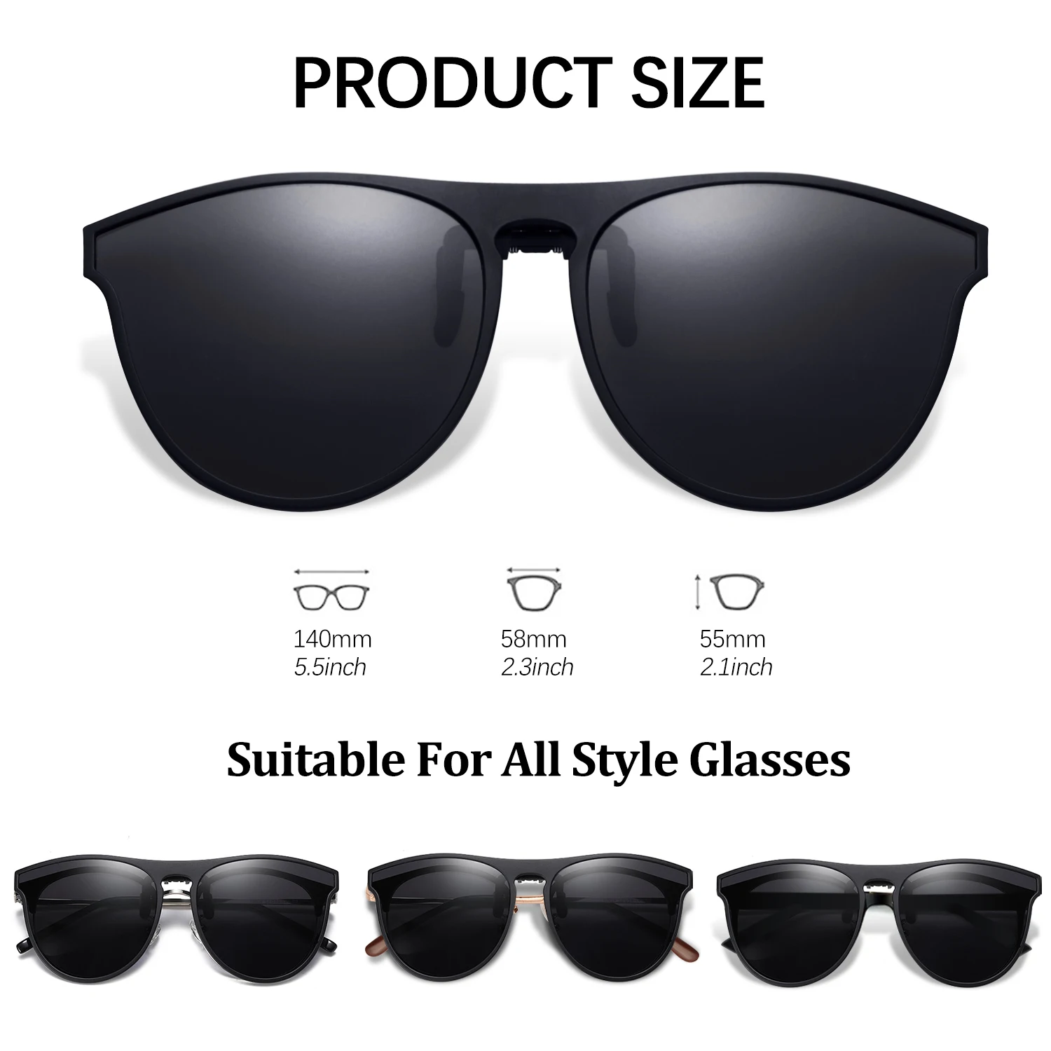 1 PCS Unisex Sunglasses Anti-Glare Driving Polarized Clip-on Glasses With Flip Up for Prescription Glasses UV Protection 2021 square sunglasses women