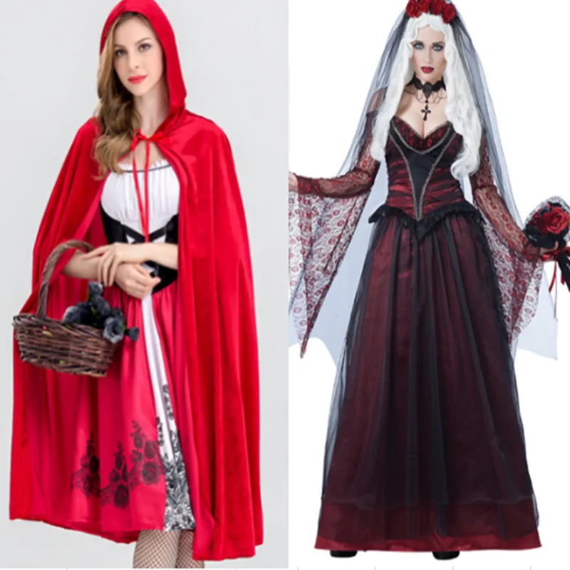

New Style Halloween Halloween Cosplay Clothes Zombie Little Red Riding Hood Multi-Style Performance Clothing Evil Devil Bride Co