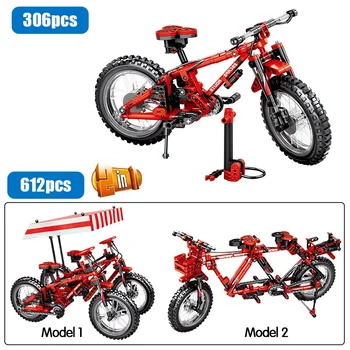 

Technic Series Mountain Bike Blocks Toys 306 / 612PCS DIY Mechanical Bicycles Bricks Set Transformable Model Children Boys Gifts