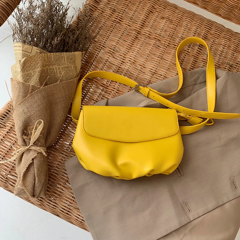 Vento Marea, желтые сумки через плечо для женщин,, простой дизайн, для девушек, на груди, сумки-мессенджеры, Хобо, на плечо, сумочка из мягкой кожи - Цвет: Yellow