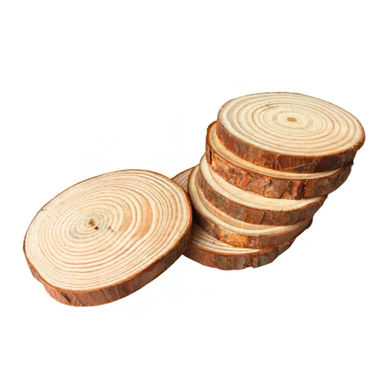 BMBY-10pcs 10-12 см деревянные срезы бревна диски деревянные украшения для рукоделия Свадебные украшения