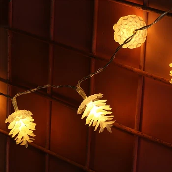 

LED Pine Cone String Light Colorful 2.2M Christmas Fairy Lamp String Holiday Wedding Home Party Garden Decor Battery Powered