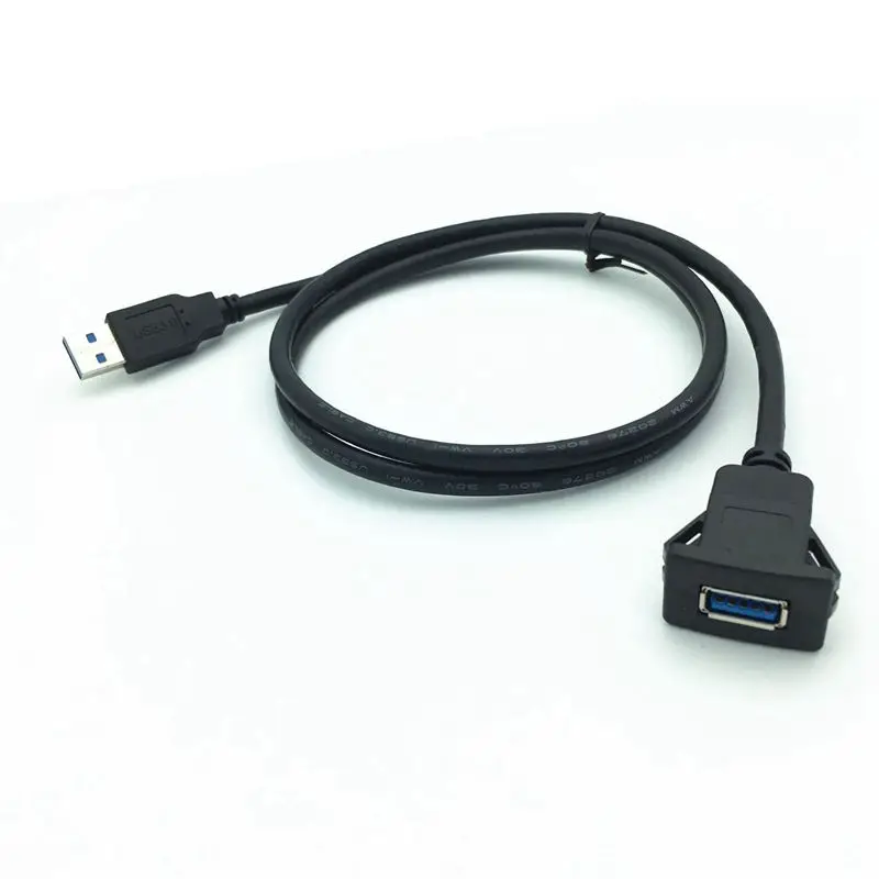 USB 3,0 папа-мама AUX флеш-Панель Крепление Удлинительный кабель для автомобиля Грузовик Лодка мотоцикл приборная панель 1 м