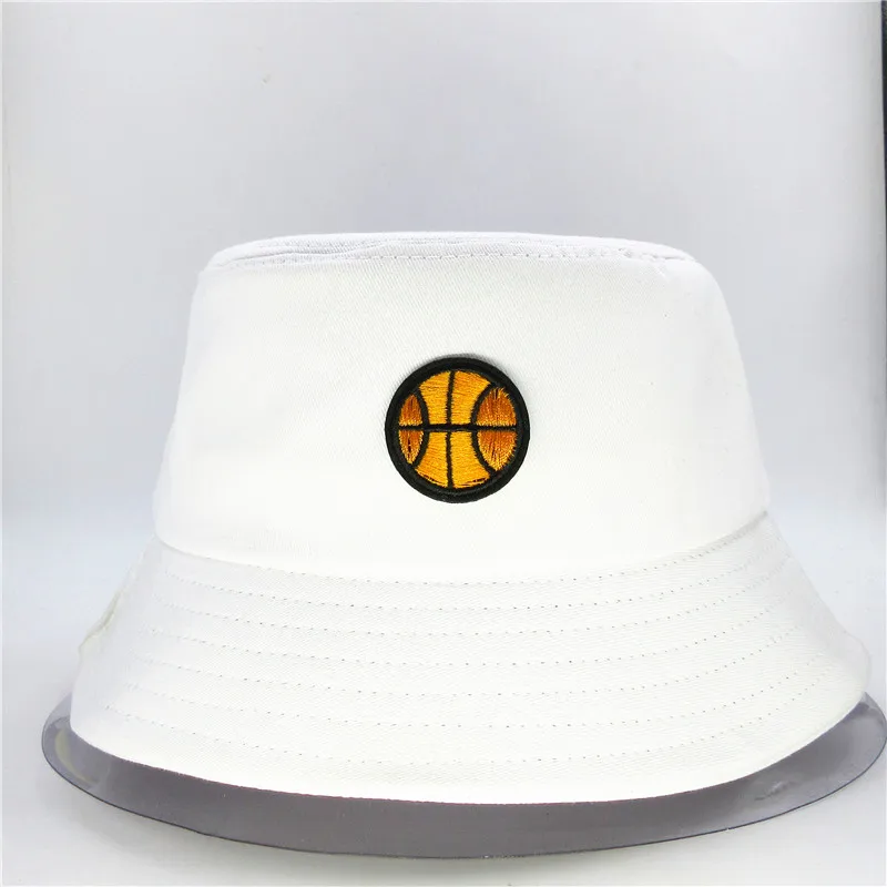 The Basketball Embroidery Cotton Bucket Hat Fisherman Hat Outdoor