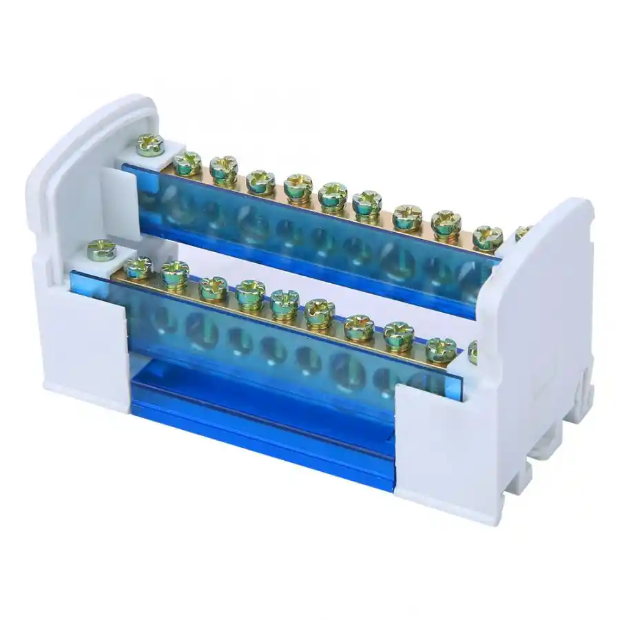 Terminal Junction Box Din Rail 2-Level Single Phase with Transparent Dust Cover