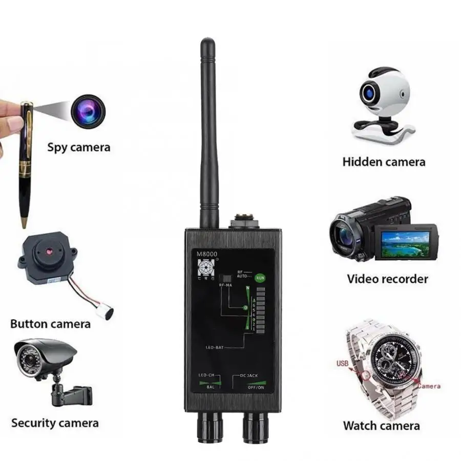 GPS Signal Finder 1MHz-12GH M8000 Antitracking Locator Monitor Auto Detector with LED Indicator(US 110-220V